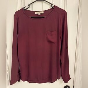 Loft Maroon Dress Blouse